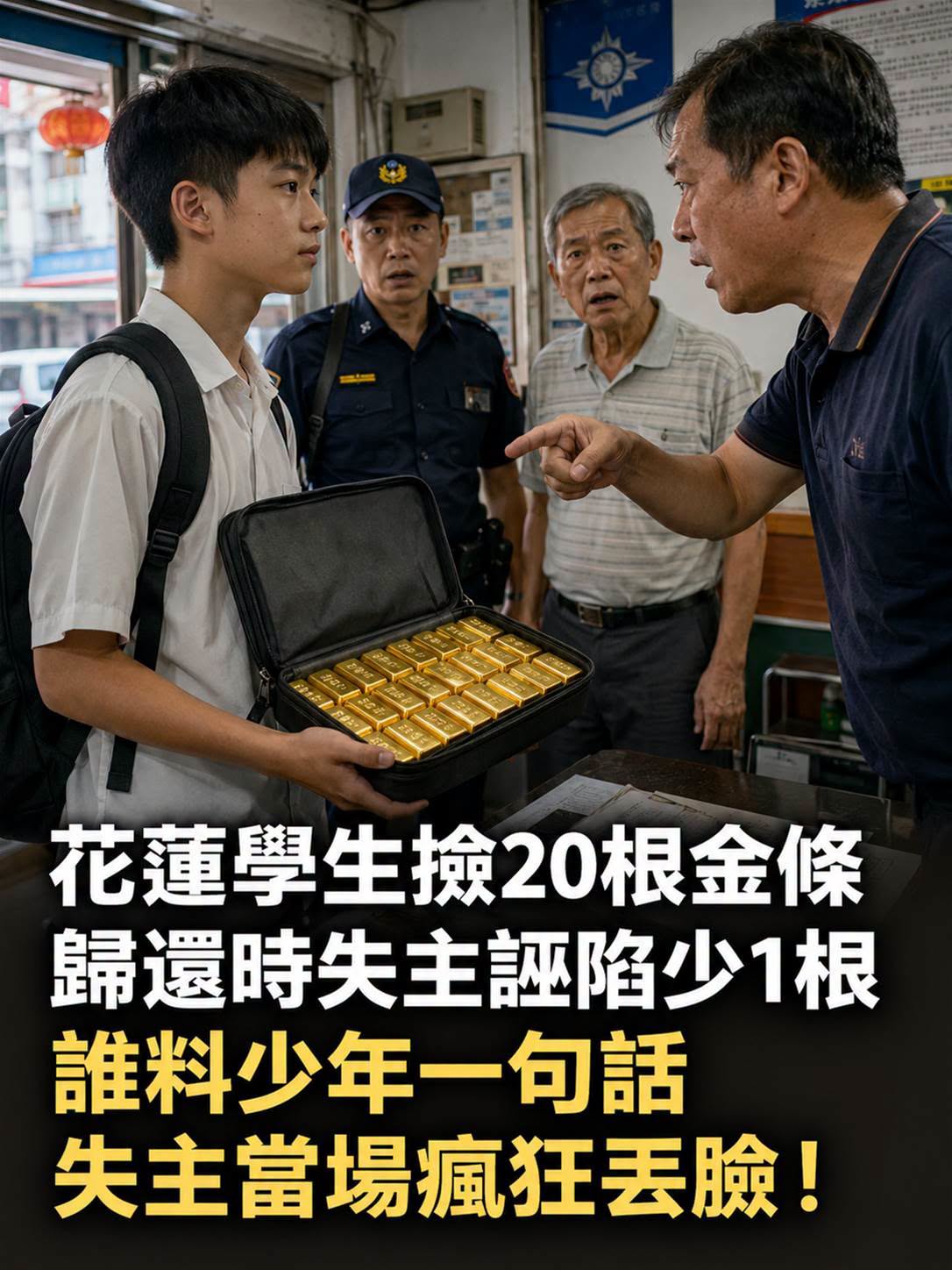 花蓮學生撿20根金條遭控少1根,關鍵證人現身後…失主反被拆穿