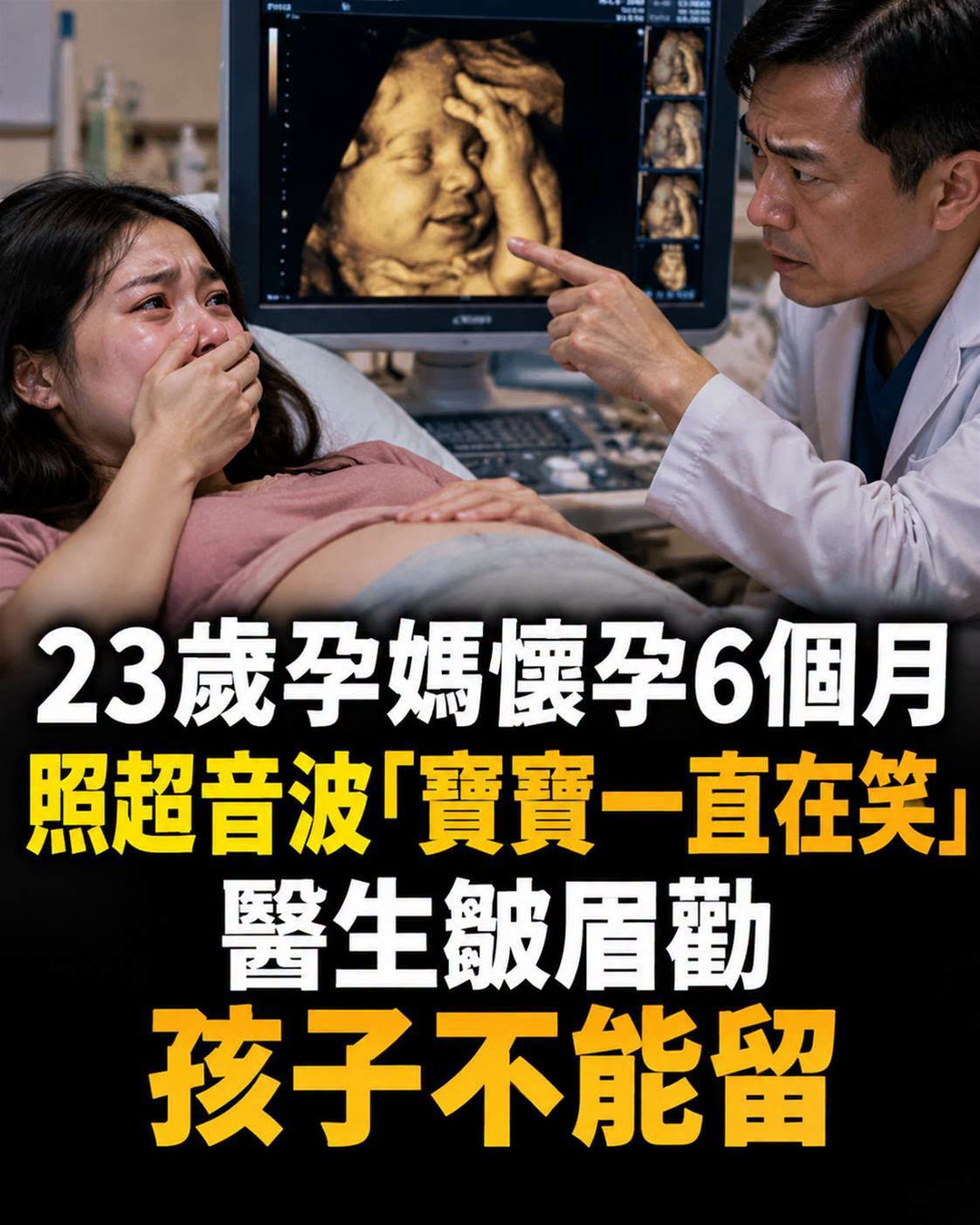 孕期看到寶寶對著螢幕做鬼臉,醫師一句「不能留」讓23歲媽媽崩潰