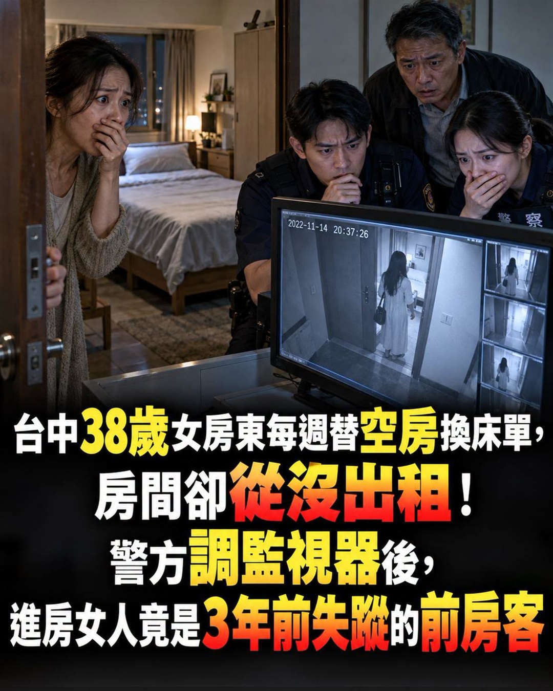 38歲女房東空房3年不出租,每週換床單,監視器拍到深夜進門女子身分讓人愣住