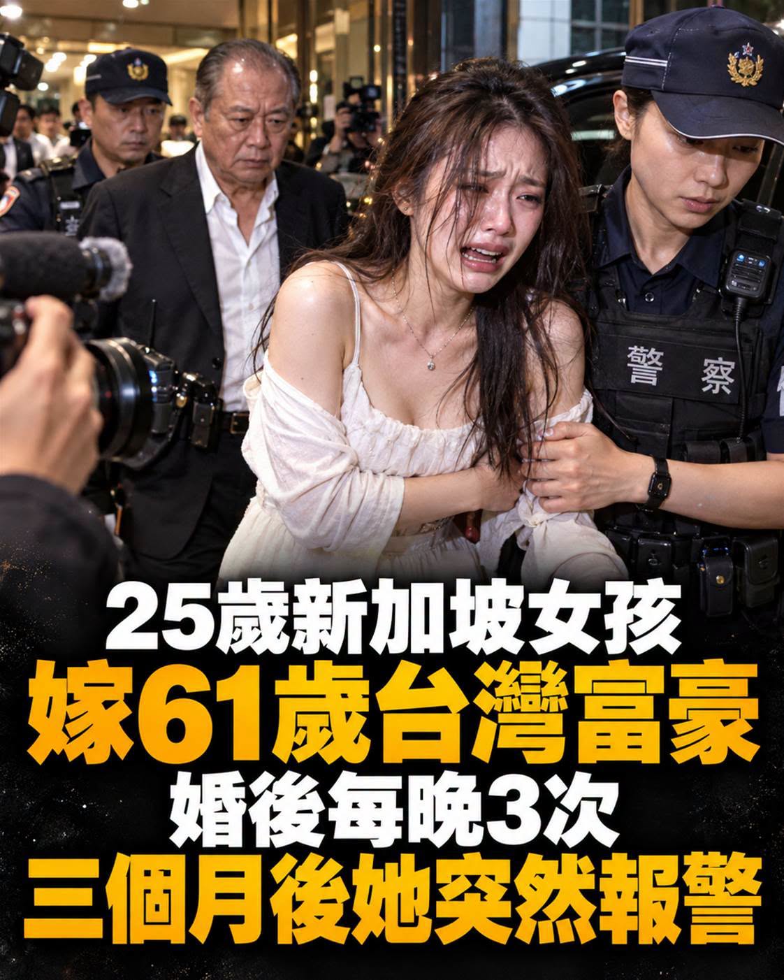25歲新加坡千金嫁61歲台灣富豪,婚後每晚3次…她3個月後為何突然報警?