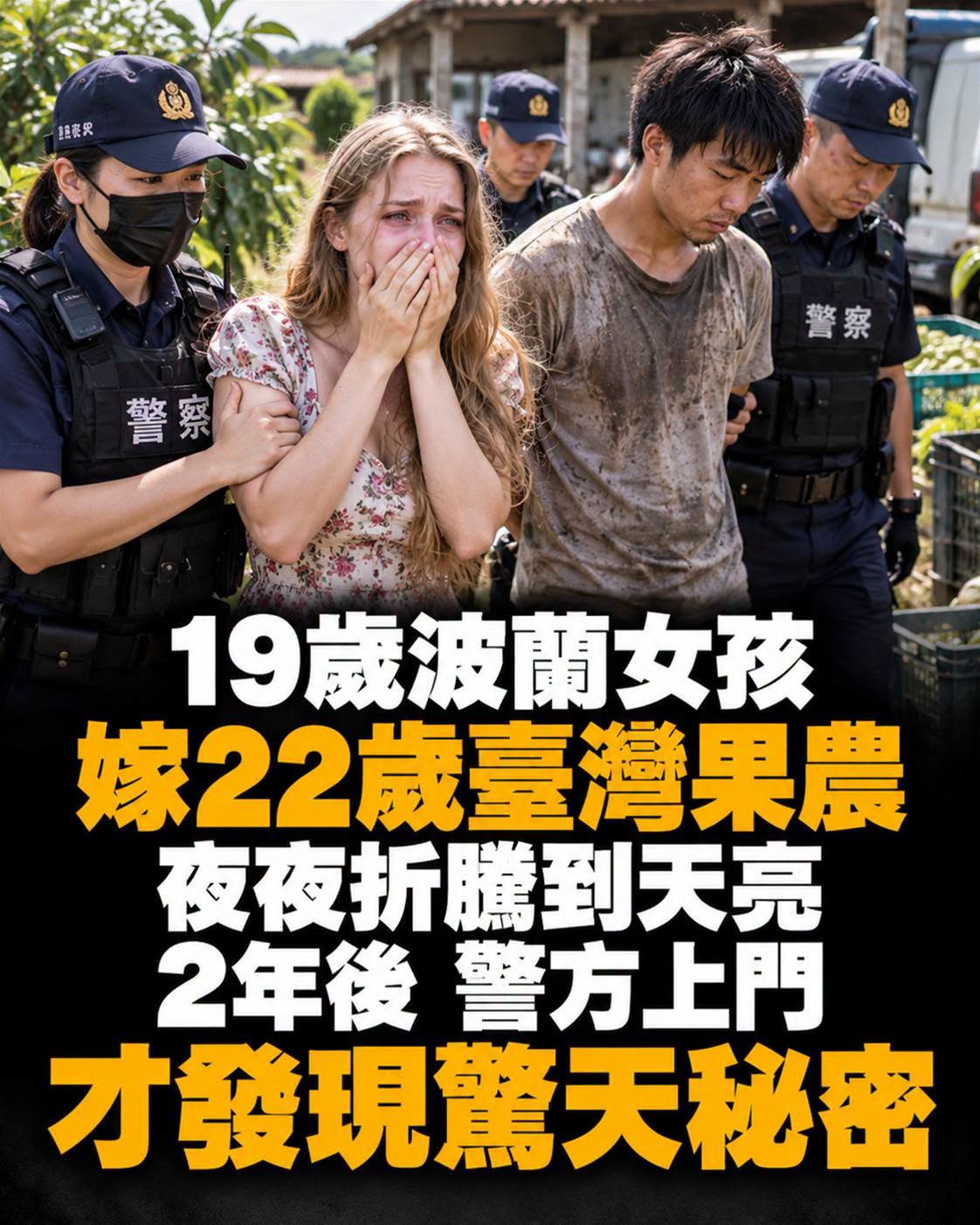19歲波蘭女孩嫁22歲台灣果農,夜夜忙到天亮,2年後警方上門揭開秘密