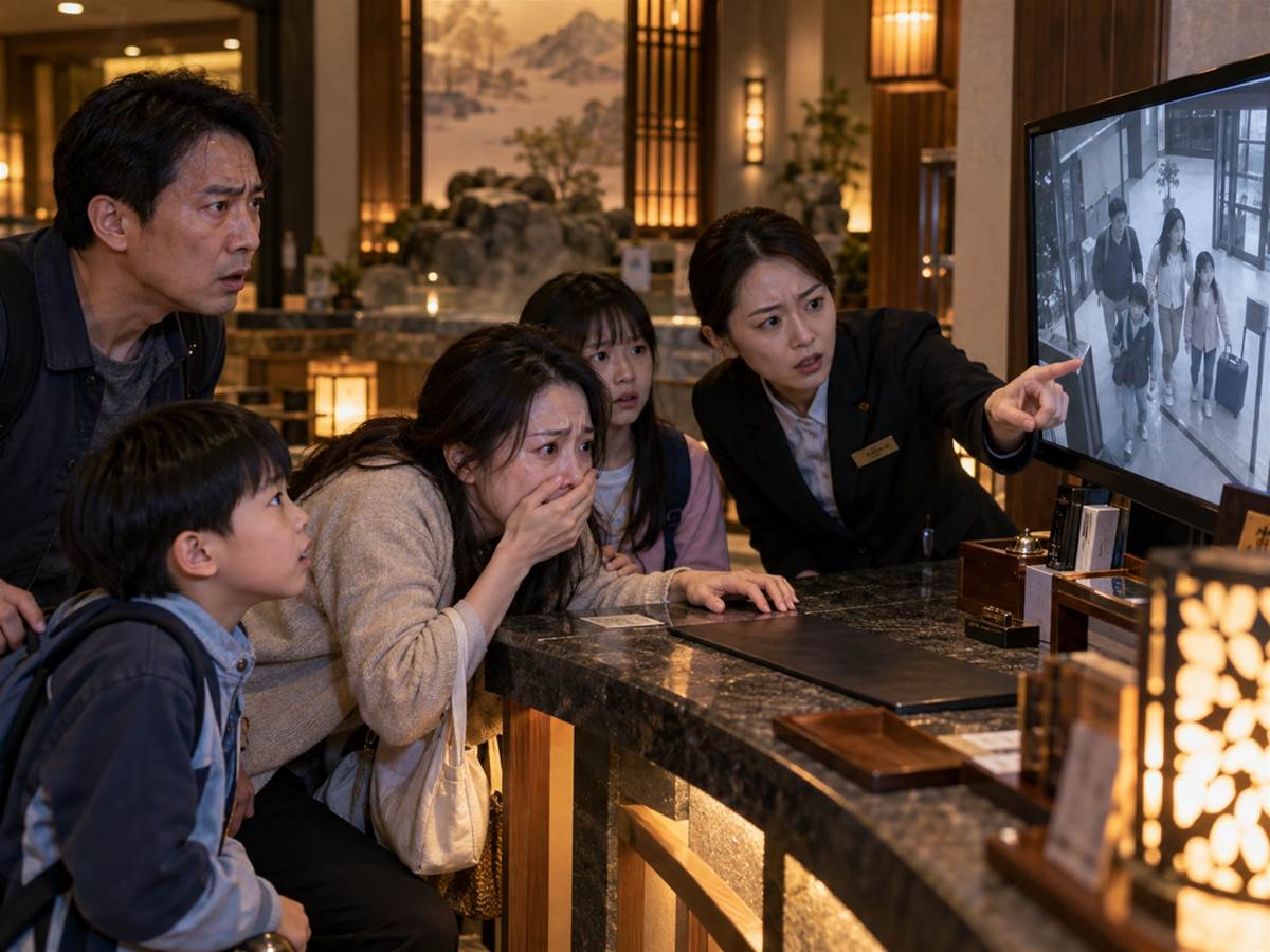 嘉義一家4口去泡溫泉，結賬時櫃臺卻說「你們昨天已經來過」！調出監視器後，媽媽看到畫面裡的人直接腿軟