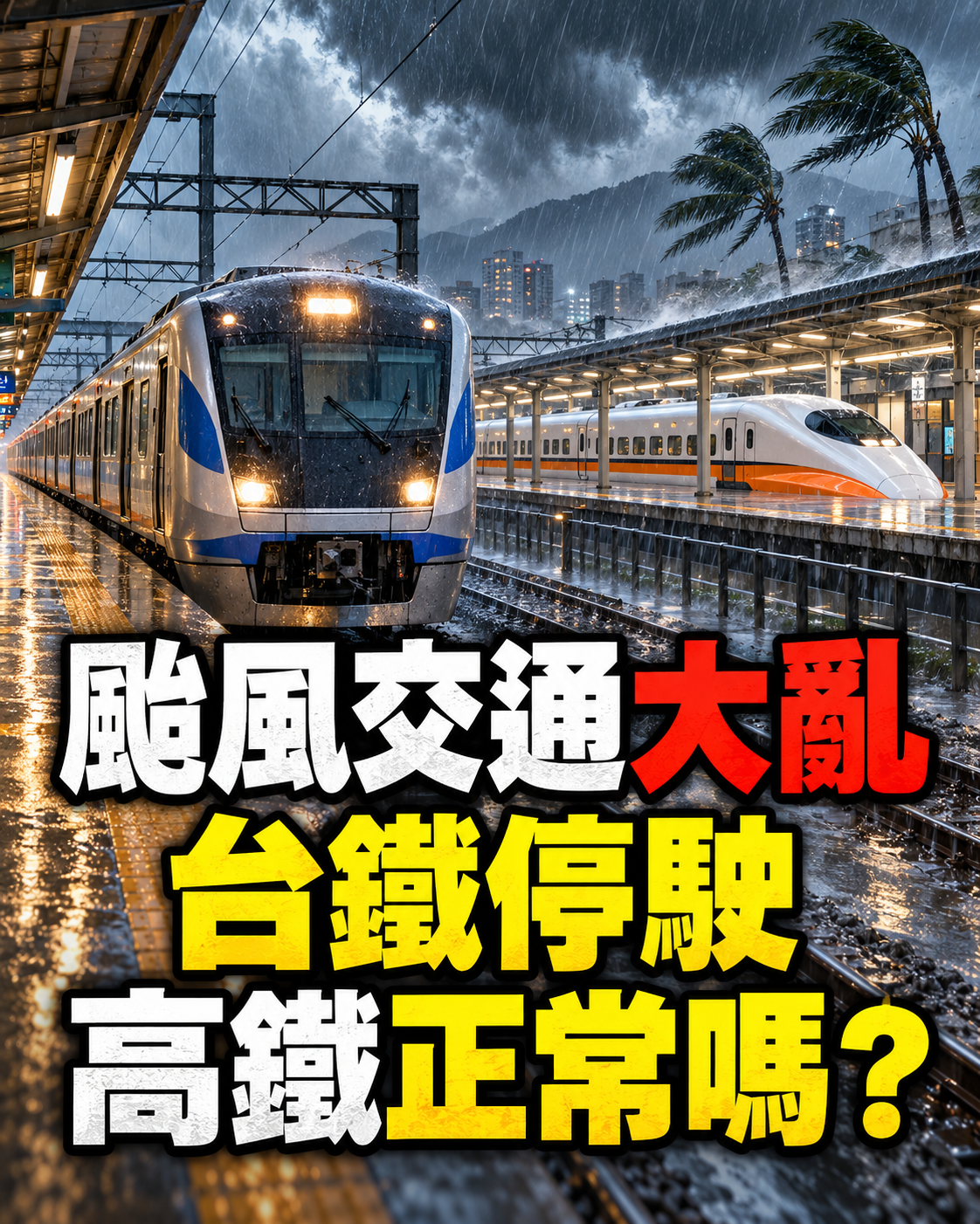 颱風交通異動,台鐵停駛與高鐵營運提醒