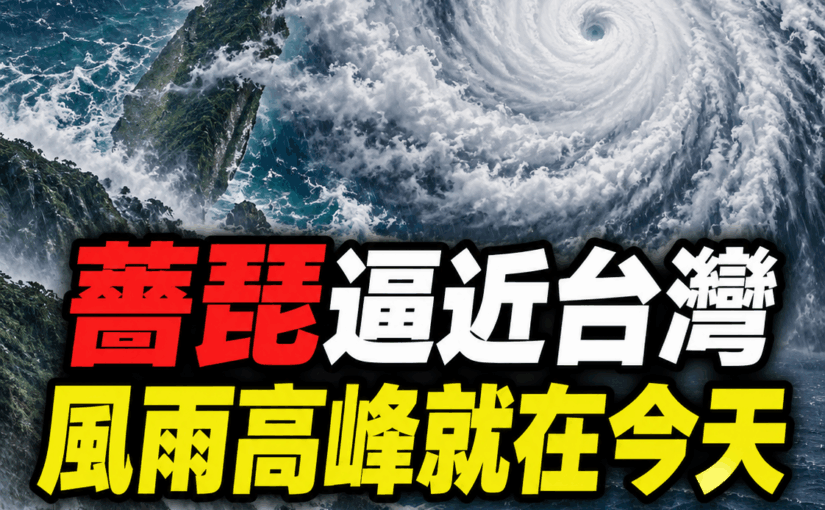 薔琵颱風接近台灣，風雨高峰就在今天