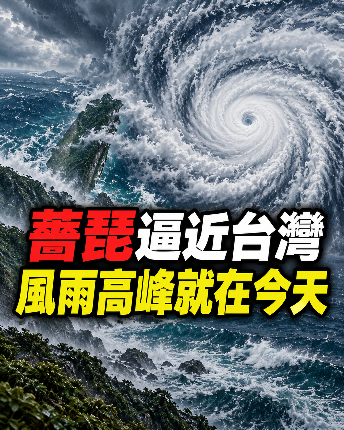 薔琵颱風接近台灣，風雨高峰就在今天